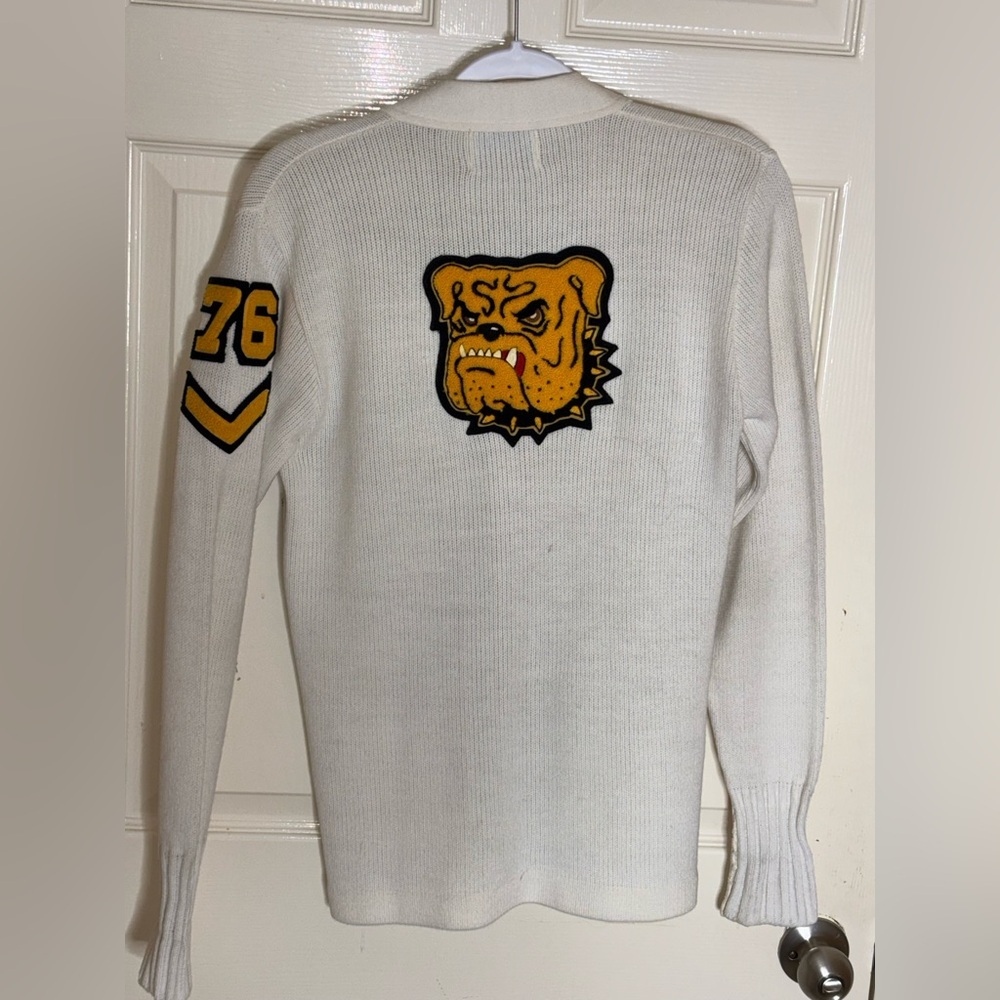 Vintage Late 60s - 70s Sand Knit Letter C Knit Letterman Cardigan Sweater Small​ - Picture 4 of 9